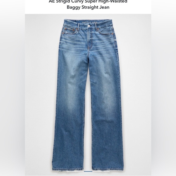 American Eagle Strigid Curvy Super High-Waisted
Baggy Straight Jean - Picture 8 of 8